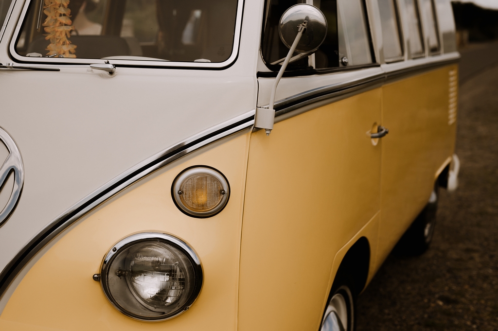 combi volkswagen blanc jaune mariage