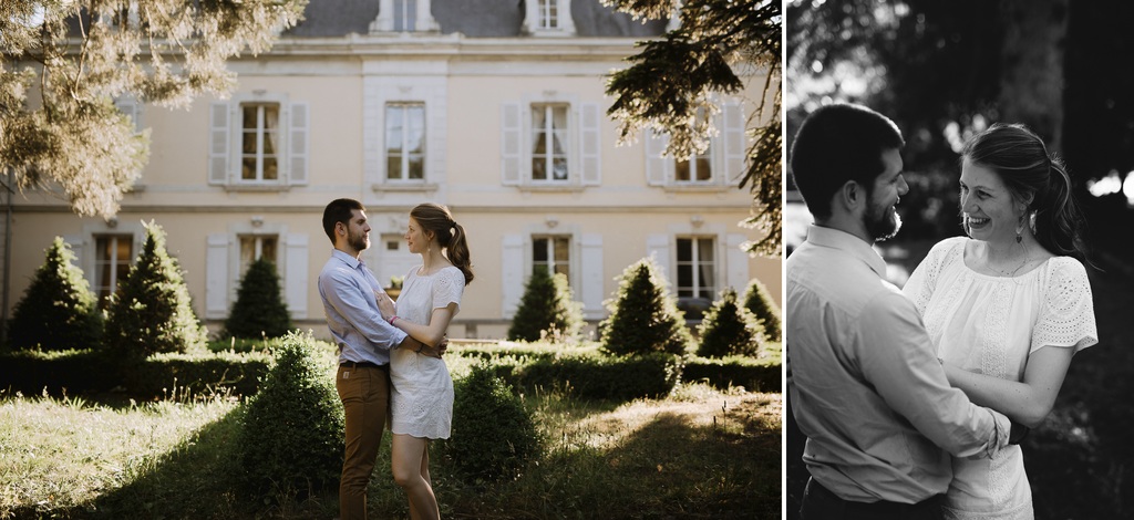 chateau Mayenne couple soleil parc