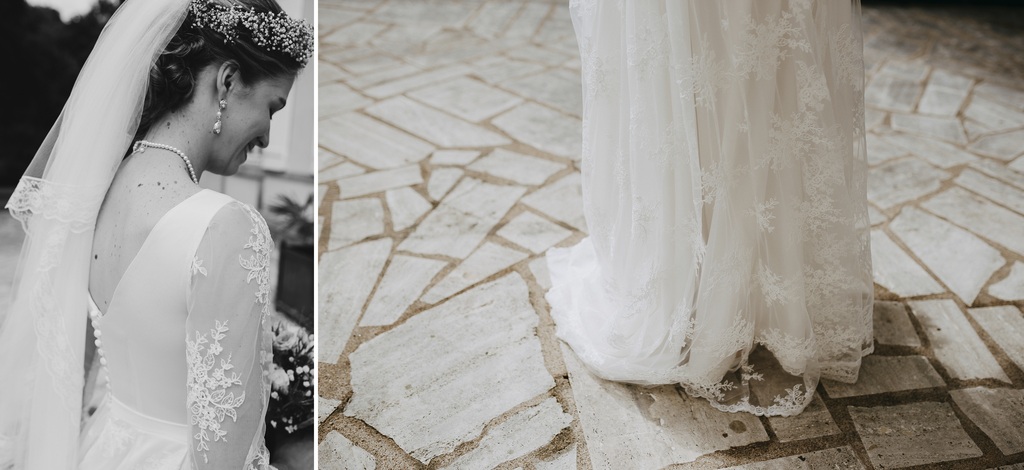 robe dentelle mariée couronne fleurs