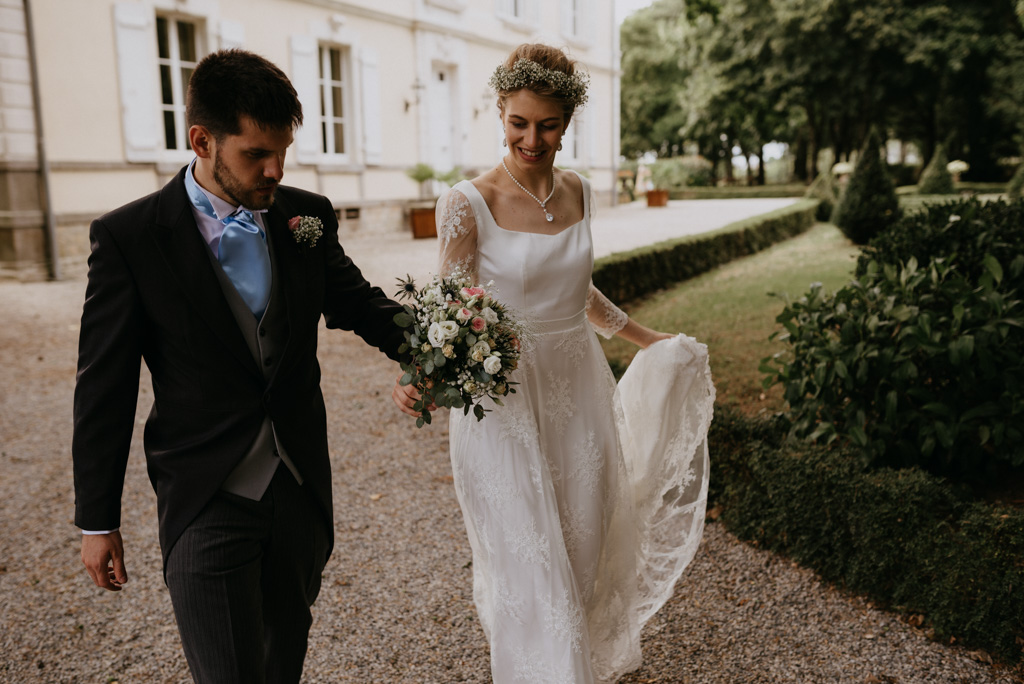 robe mariée bouquet balade