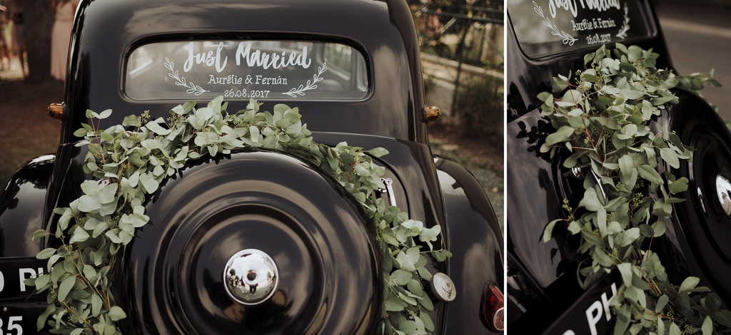 décoration traction citroën voiture mariage vendée