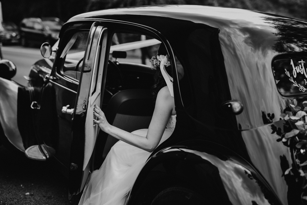 Mariage Vendée Sébrandière traction citroën arrivée mariée