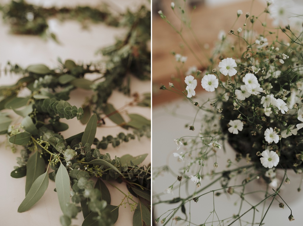 couronnes plantes fleurs blanches