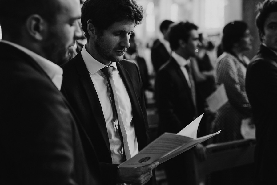 cérémonie mariage chants invités noir et blanc