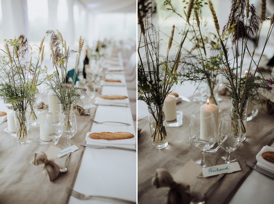 décoration tables dîner mariage fleurs