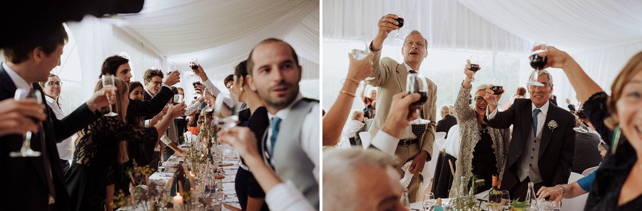 toast mariage santé verres dîner