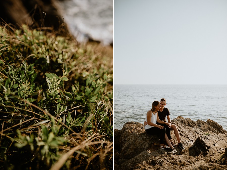 séance engagement herbe assis mer