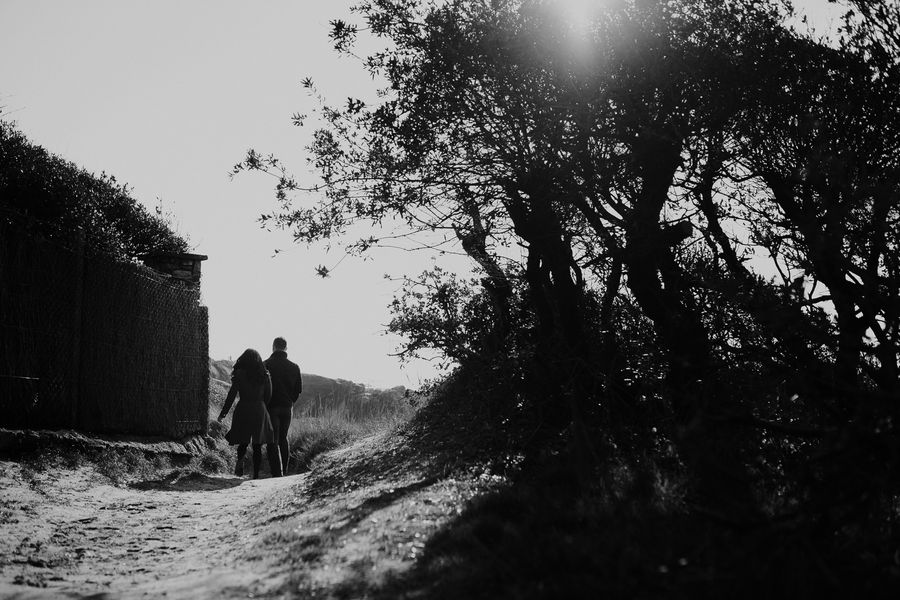 contre-jour promenade côte arbres noir et blanc cayola