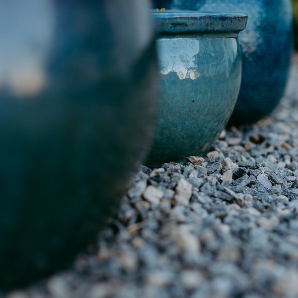 pots bleus émaillés gravier bleu défi coronavirus confinement covid-19