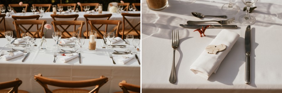 tables réception mariage verre couverts